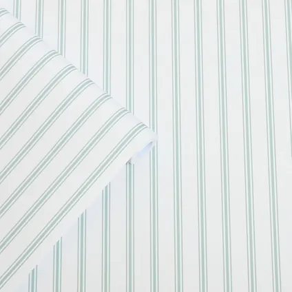Vliesbehang Farnworth Stripe Sage Green | Groen | Strepen | 10mx52cm