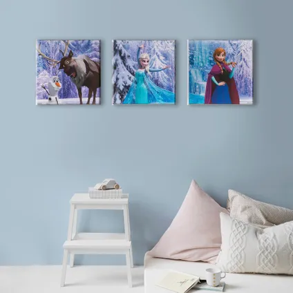 Set de 3 toiles imprimées Disney La Reine des Neiges 30 x 30cm Multicolore 2