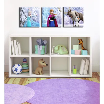Set de 3 toiles imprimées Disney La Reine des Neiges 30 x 30cm Multicolore 3