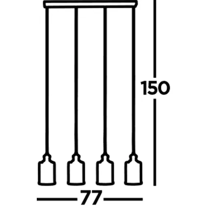 Hanglamp Pipes Metaal L:77cm Messing 3
