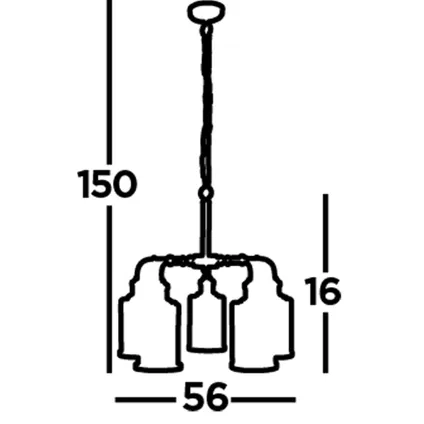 Hanglamp Pipes Metaal Ø56cm Messing 3