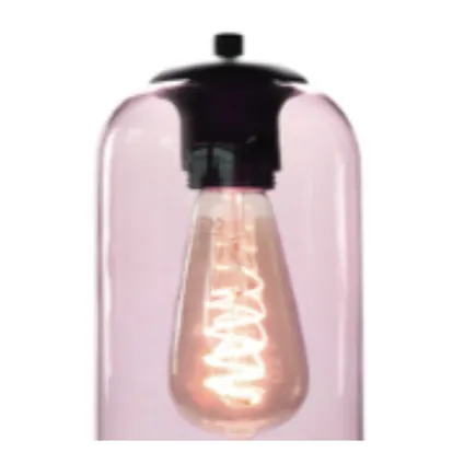 Highlight Lampe Suspendue - Verre - Industriel - E27 - L:115cm - Rose 2