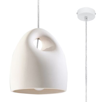 Luminastra Lampe Suspendue - Métal - Moderne - E27 - L:25cm - Blanc