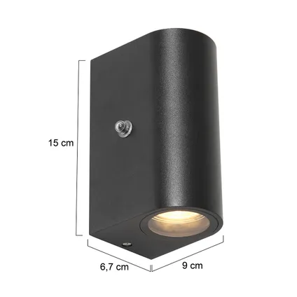 Halfronde wandlamp met schemersensor Steinhauer Buitenlampen Zwart 5