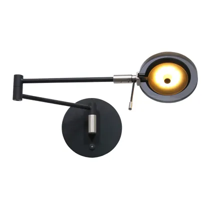 LED wandlamp met rookglazen kap Steinhauer Turound Zwart 4