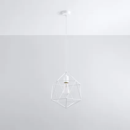 Luminastra Lampe Suspendue - Métal - Industriel - E27 - L:30cm - Blanc 2
