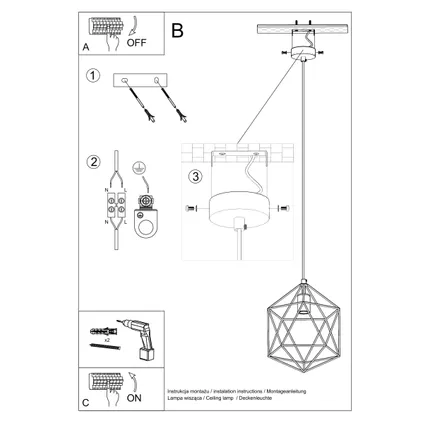 Luminastra Lampe Suspendue - Métal - Industriel - E27 - L:30cm - Blanc 5