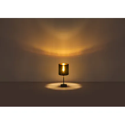 1-lichts hanglamp met goudkleurige kunststof kap | ø 40 cm | Zwart | E27 | Woonkamer | Eetkamer 5