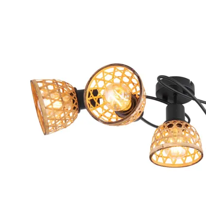 Globo 5-lichts Rotan - Rooster Hanglamp - Plafondspots- Zwart 4