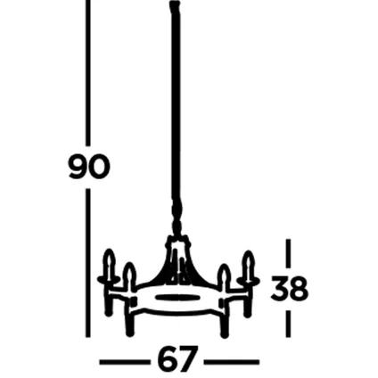 Hanglamp Cartwheel II Metaal Ø67cm Zwart 3
