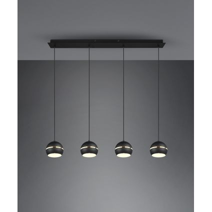 Trio Lampe Suspendue - Métal - Industriel - E14 - L:15cm - Noir