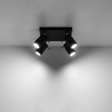 Plafondlamp modern ring zwart 3