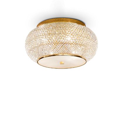 Ideal Lux - Pasha' - Plafondlamp - Metaal - E14 - Goud