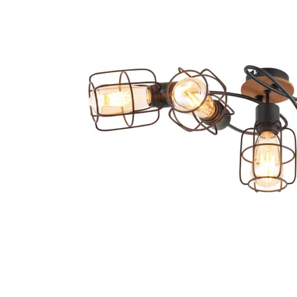 Plafondlamp 5-lichts met fraai gebogen metalen staven | E27 | Zwart | Plafondspots 4