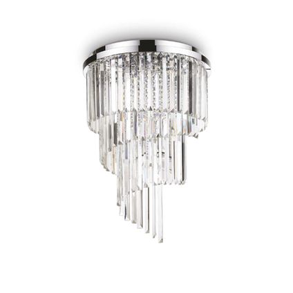 Ideal Lux - Carlton - Plafondlamp - Metaal - E14 - Chroom