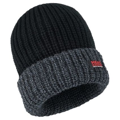 Chapeau de gardien de chaleur tricoté - couleur noire - - une taille