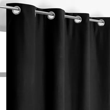 Kant-en-klaar gordijn thermisch en isolerend zwart 138 x 240 cm 2