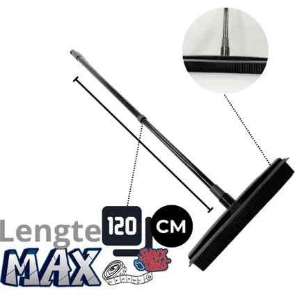 Synx Tools Rubberen Bezem met steel Zwart - 30cm 3