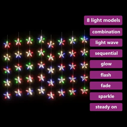 vidaXL Guirlande lumineuse à étoiles LED 200 LED Coloré 8 4