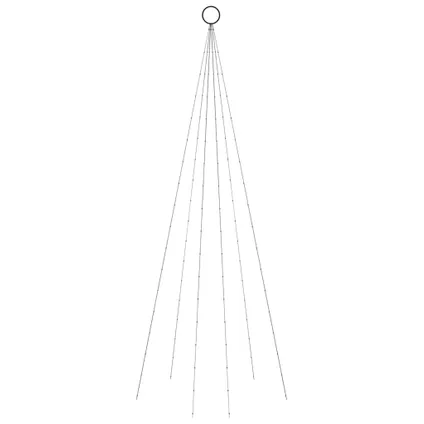 vidaXL Vlaggenmast kerstboom 108 LED's meerkleurig 180 cm 3
