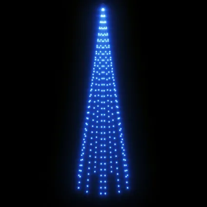 vidaXL Vlaggenmast kerstboom 310 LED's blauw 300 cm 4
