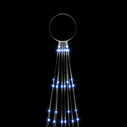 vidaXL Vlaggenmast kerstboom 310 LED's blauw 300 cm 5