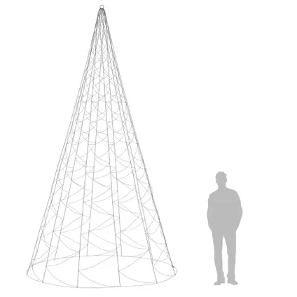 vidaXL Kerstboom voor vlaggenmast 1400 LED's warmwit 500 cm 10