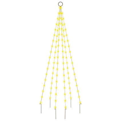 vidaXL Sapin de Noël sur mât de drapeau 108 LED Blanc chaud 180