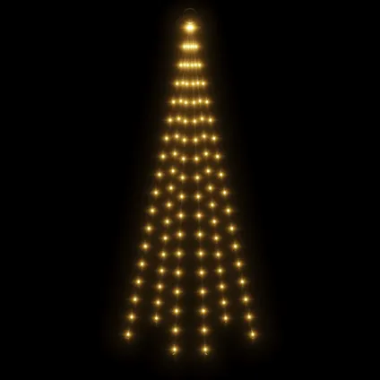 vidaXL Vlaggenmast kerstboom 108 LED's warmwit 180 cm 4