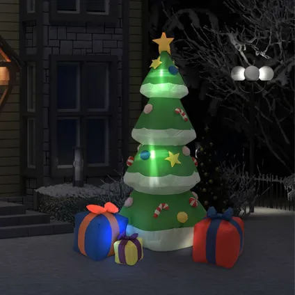 vidaXL Kerstdecoratie opblaasbaar kerstboom LED binnen/buiten 240 2