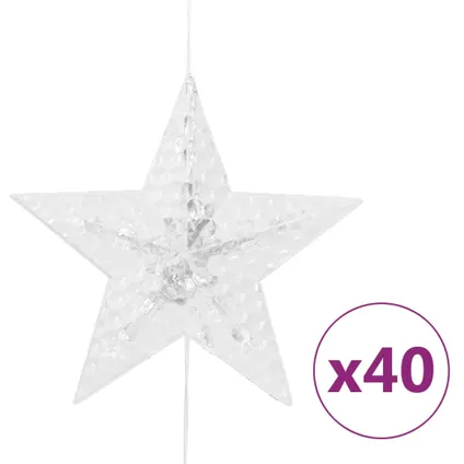 vidaXL Guirlande lumineuse à étoiles LED 200LED Blanc chaud 3