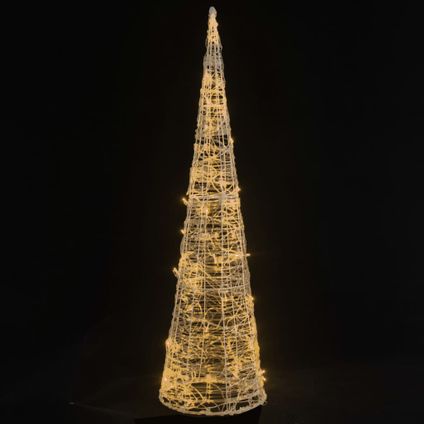 vidaXL Cône lumineux décoratif pyramide LED Acrylique Blanc chaud
