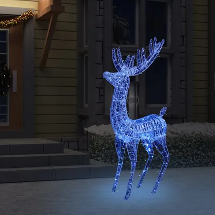 vidaXL Kerstdecoratie rendier 250 LED's blauw 180 cm acryl 3