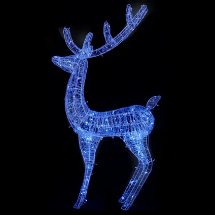 vidaXL Kerstdecoratie rendier 250 LED's blauw 180 cm acryl 5