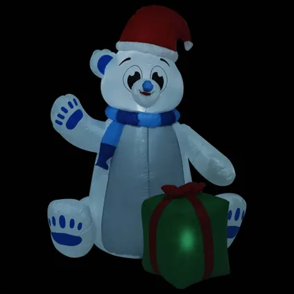 vidaXL Kerstfiguur ijsbeer opblaasbaar LED binnen en buiten 2,4 m 3