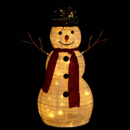 vidaXL Figurine de bonhomme de neige de Noël à LED Tissu 60 cm 4