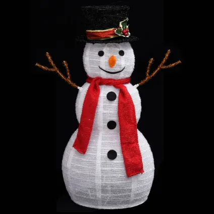 vidaXL Figurine de bonhomme de neige de Noël à LED Tissu 60 cm 5