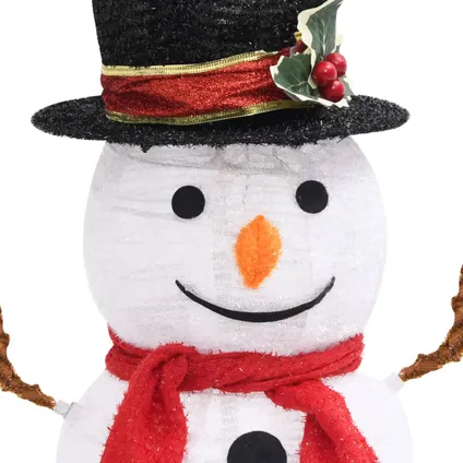 vidaXL Figurine de bonhomme de neige de Noël à LED Tissu 60 cm 6