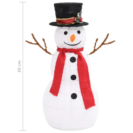vidaXL Figurine de bonhomme de neige de Noël à LED Tissu 60 cm 8