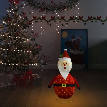 vidaXL Décoration de Noël Figurine Père Noël LED Tissu de luxe 60 3