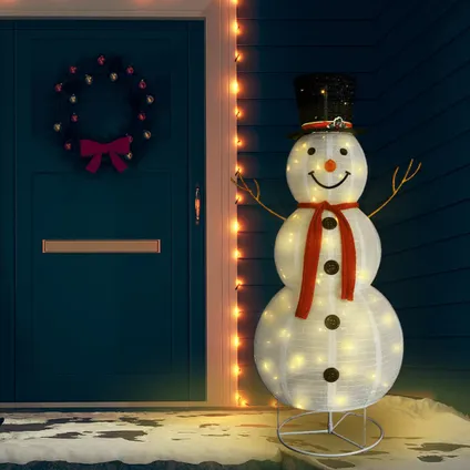 vidaXL Decoratieve sneeuwpop LED 180 cm luxe stof 2