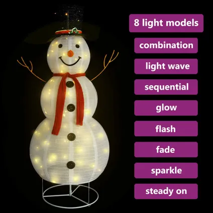 vidaXL Decoratieve sneeuwpop LED 180 cm luxe stof 3