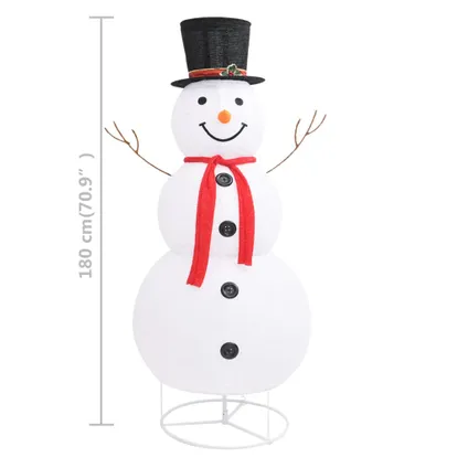 vidaXL Figurine de bonhomme de neige de Noël à LED Tissu 180 cm 8