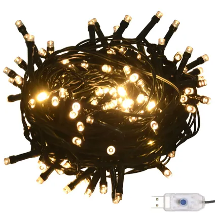 vidaXL 120-delige Kerstballenset met piek en 300 LED's goud en 2