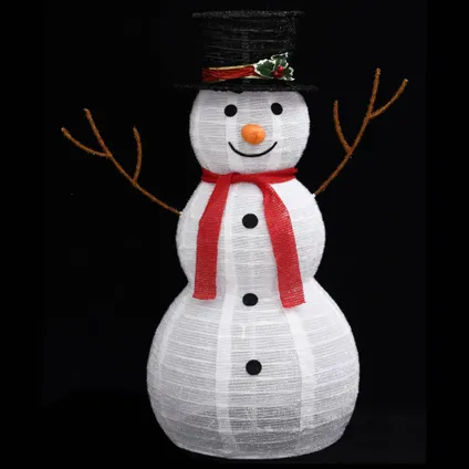 vidaXL Figurine de bonhomme de neige de Noël à LED Tissu 90 cm 5
