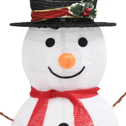 vidaXL Figurine de bonhomme de neige de Noël à LED Tissu 90 cm 6