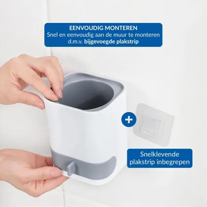 WC Borstel met Houder - Hygiënische Toiletborstel Vrijstaand of Hangend - Siliconen WC Borstel - Wit 5