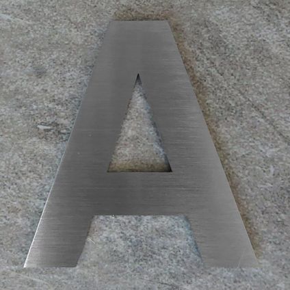 Lettre de maison-A-Logixbox-acier inoxydable-bâton, ne perce pas-7,5cm-Gras