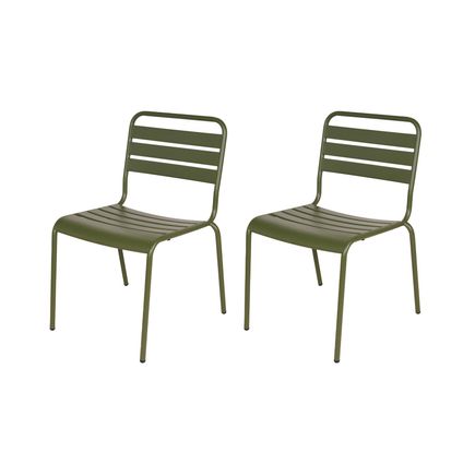 MaximaVida chaise de jardin en métal Max XXL olive - 2 pièces