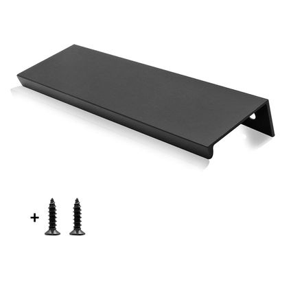 Poignée plate noire 25cm - Poignée de placard - Poignée de meuble